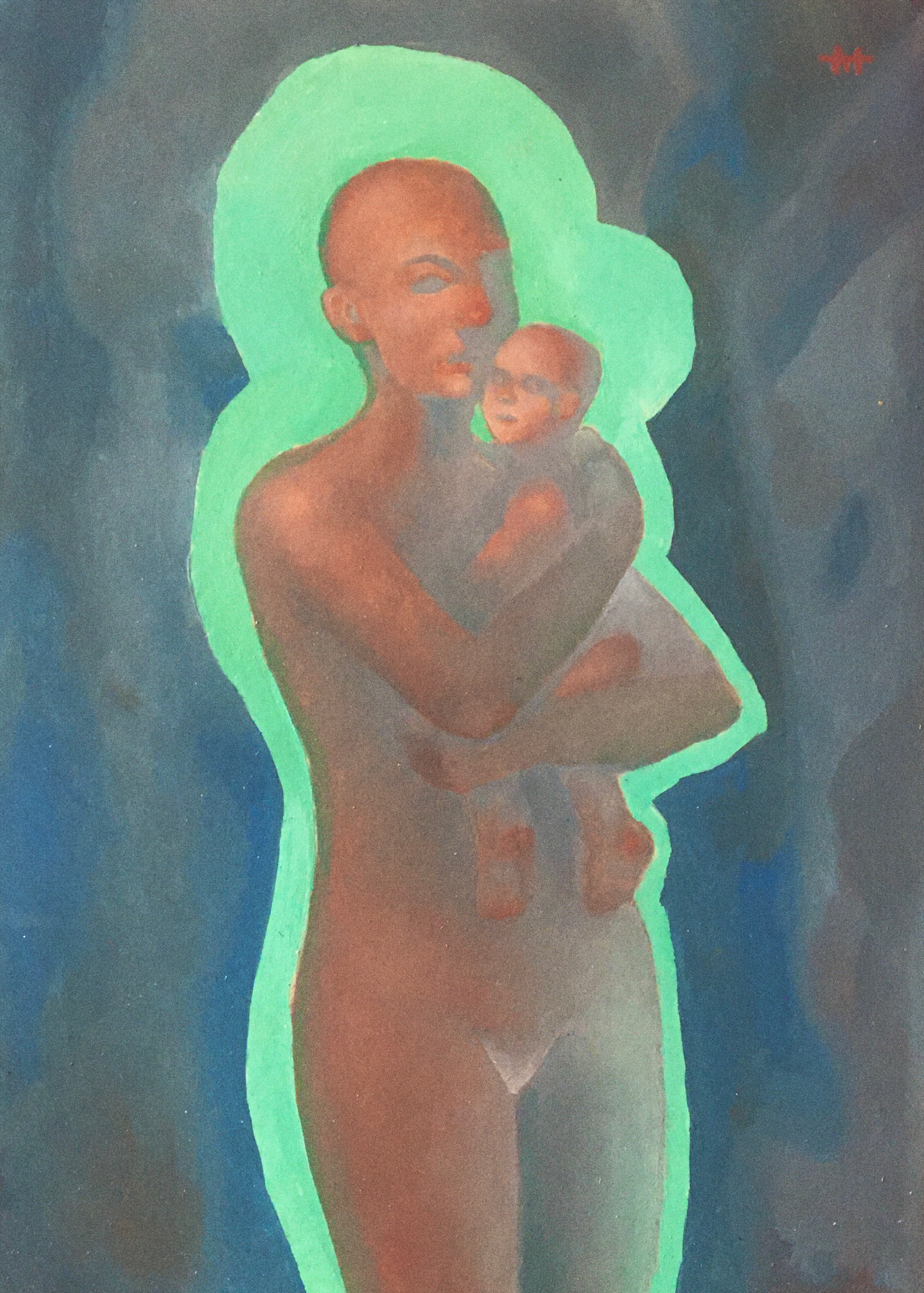 Madonna and Child on the greenscreen
